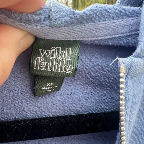 Wild Fable Blue Cropped Zip-Up Hoodie XS - Picture 4 of 4